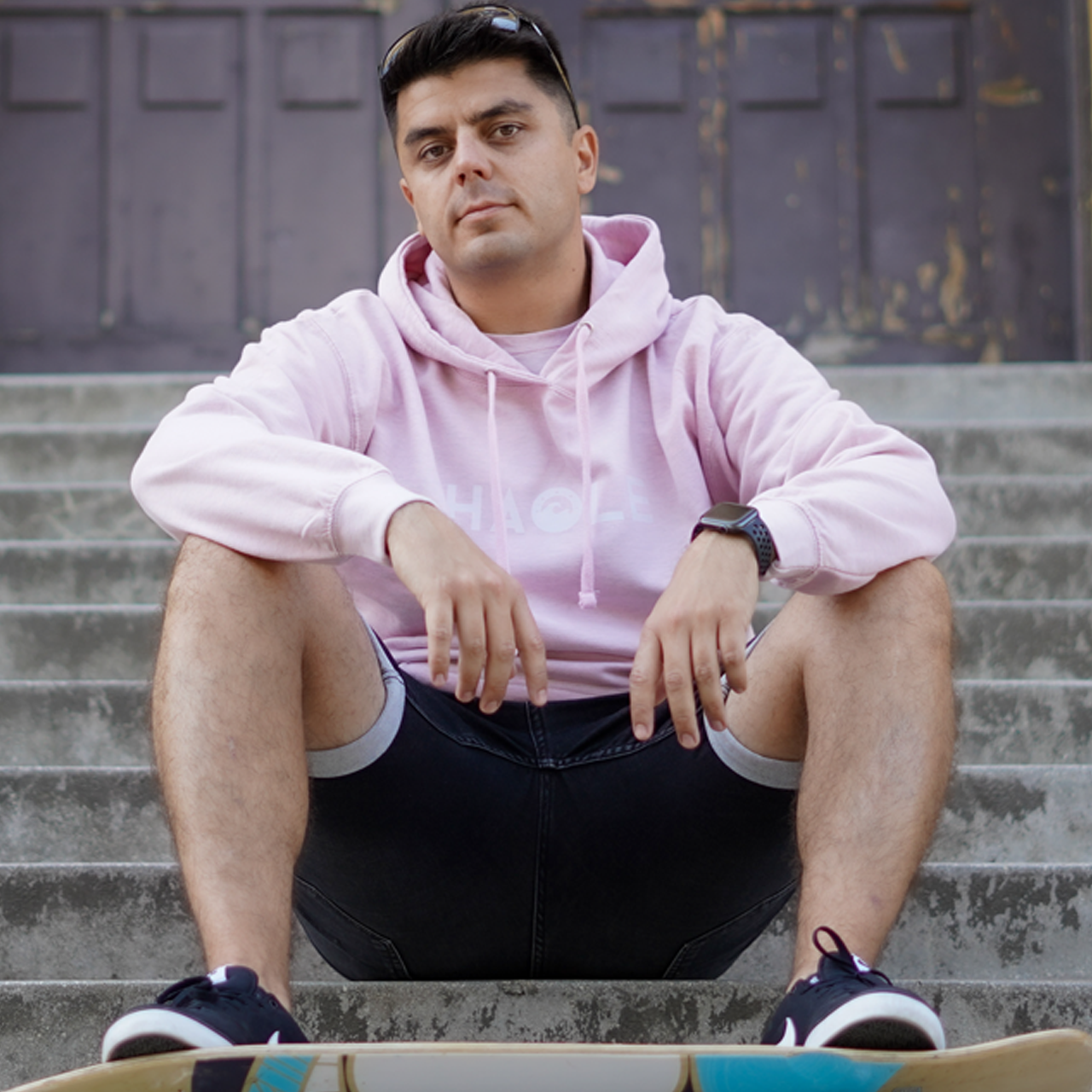 Vibe - Rózsaszín férfi hoodie