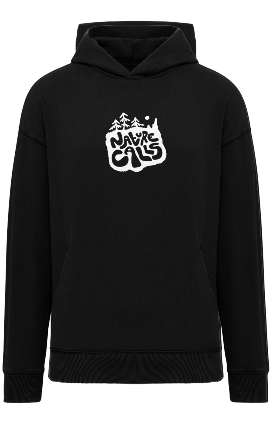 Nature calls- Fekete - Oversize hoodie - Férfi