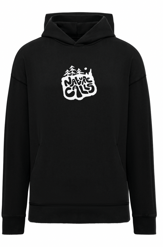 Nature calls- Fekete - Oversize hoodie - Férfi