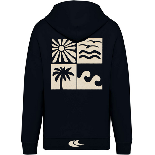4 elem - Oversize Hoodie - Fekete - Férfi